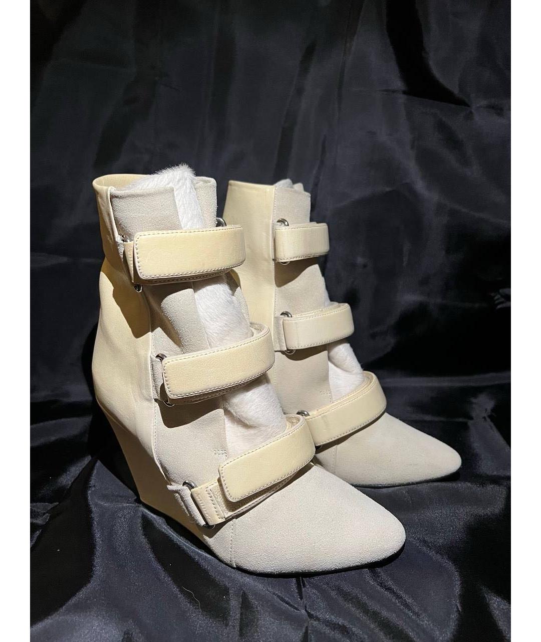 ISABEL MARANT Белые кожаные ботильоны, фото 2