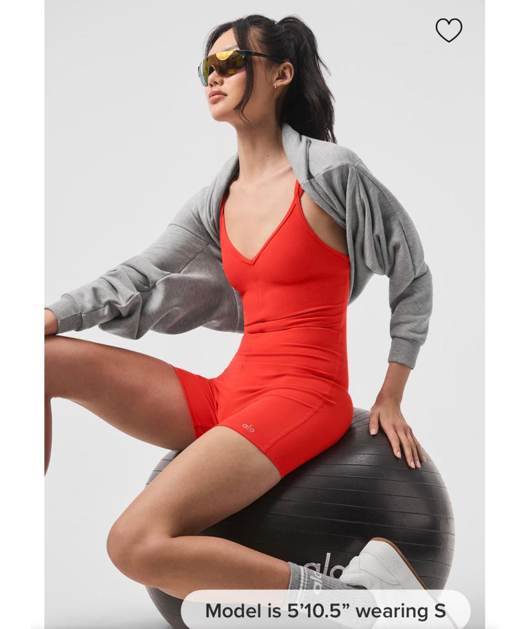 ALO YOGA Красные хлопко-эластановые спортивные брюки и шорты, фото 5