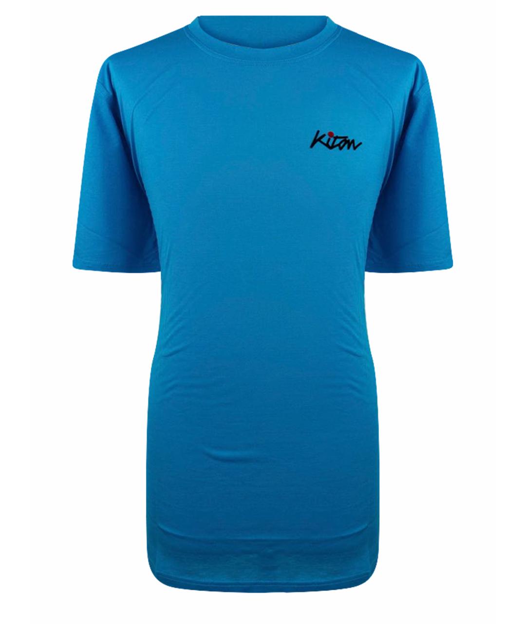 KITON Голубая хлопковая футболка, фото 1