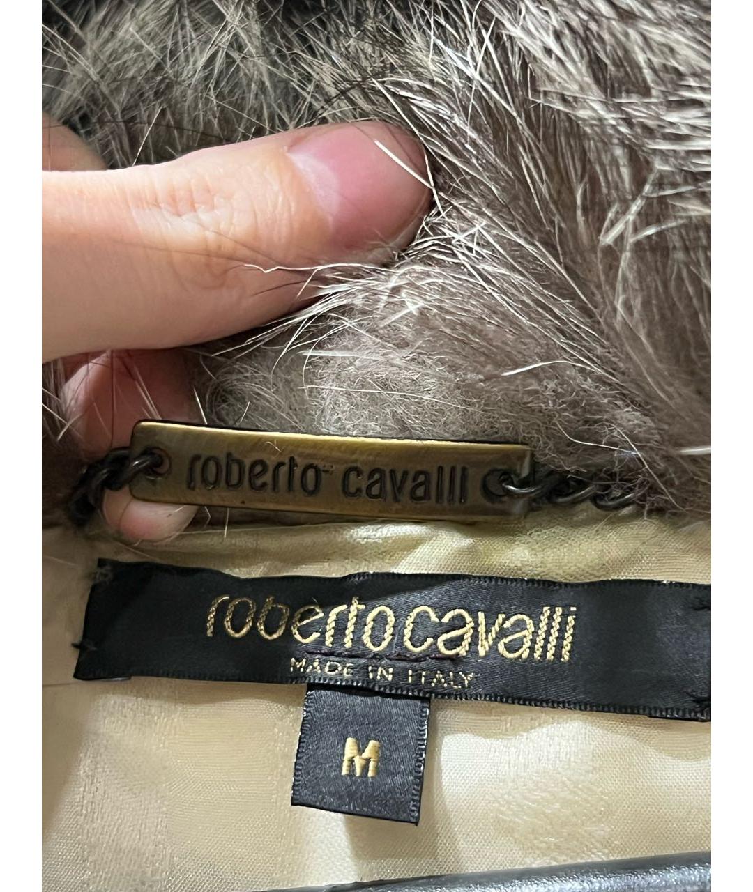 ROBERTO CAVALLI Белая меховая шуба, фото 5
