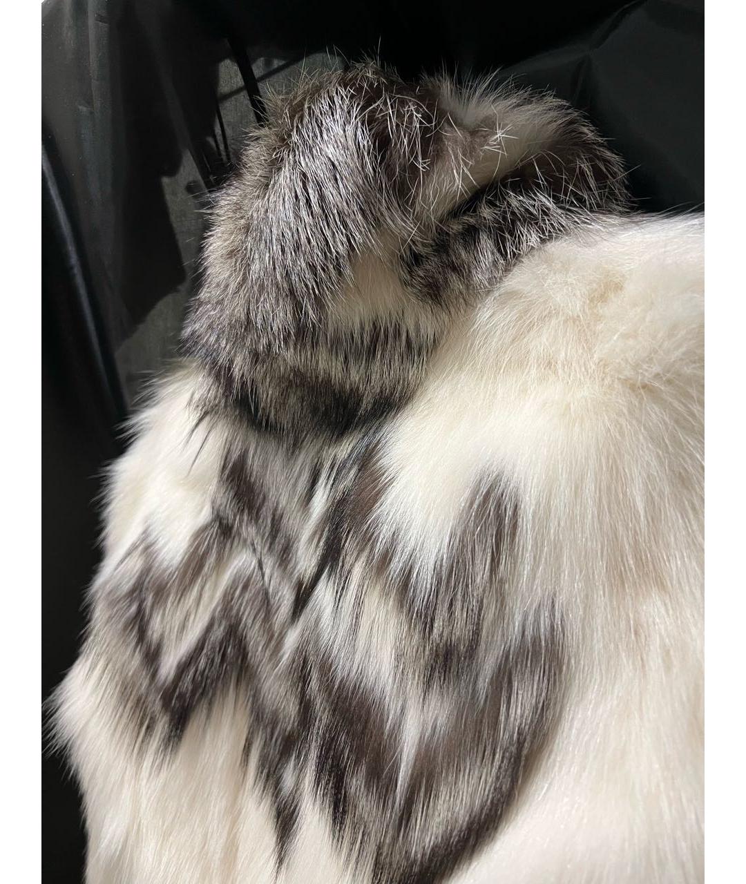 ROBERTO CAVALLI Белая меховая шуба, фото 3