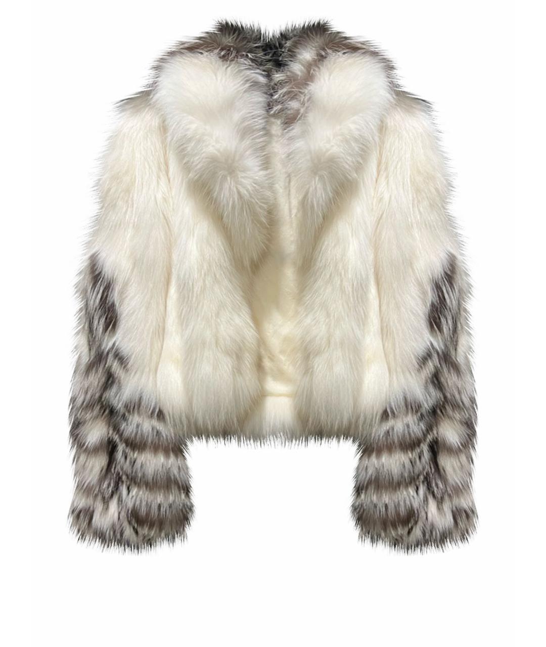ROBERTO CAVALLI Белая меховая шуба, фото 1