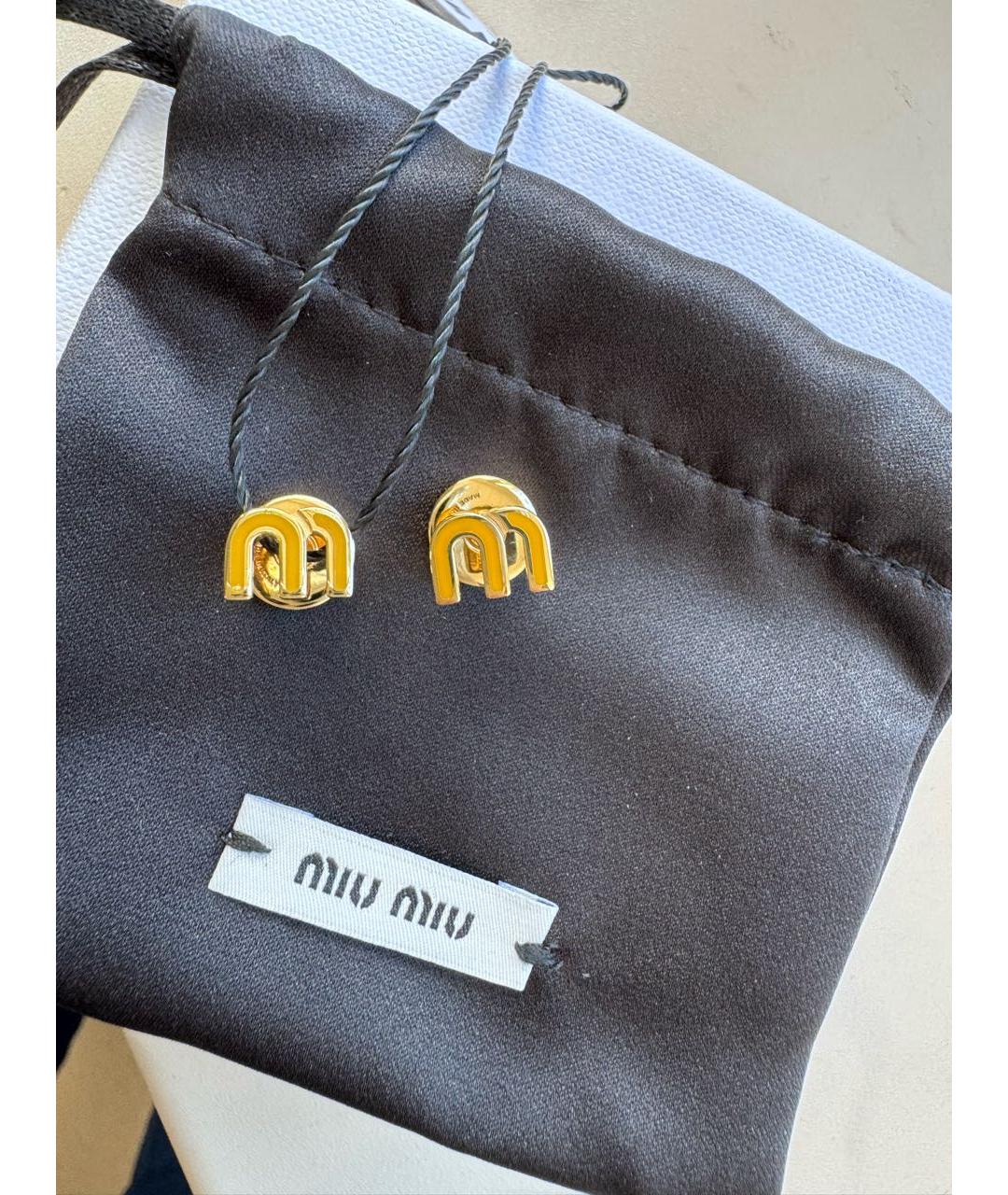 MIU MIU Золотые латунные серьги, фото 2