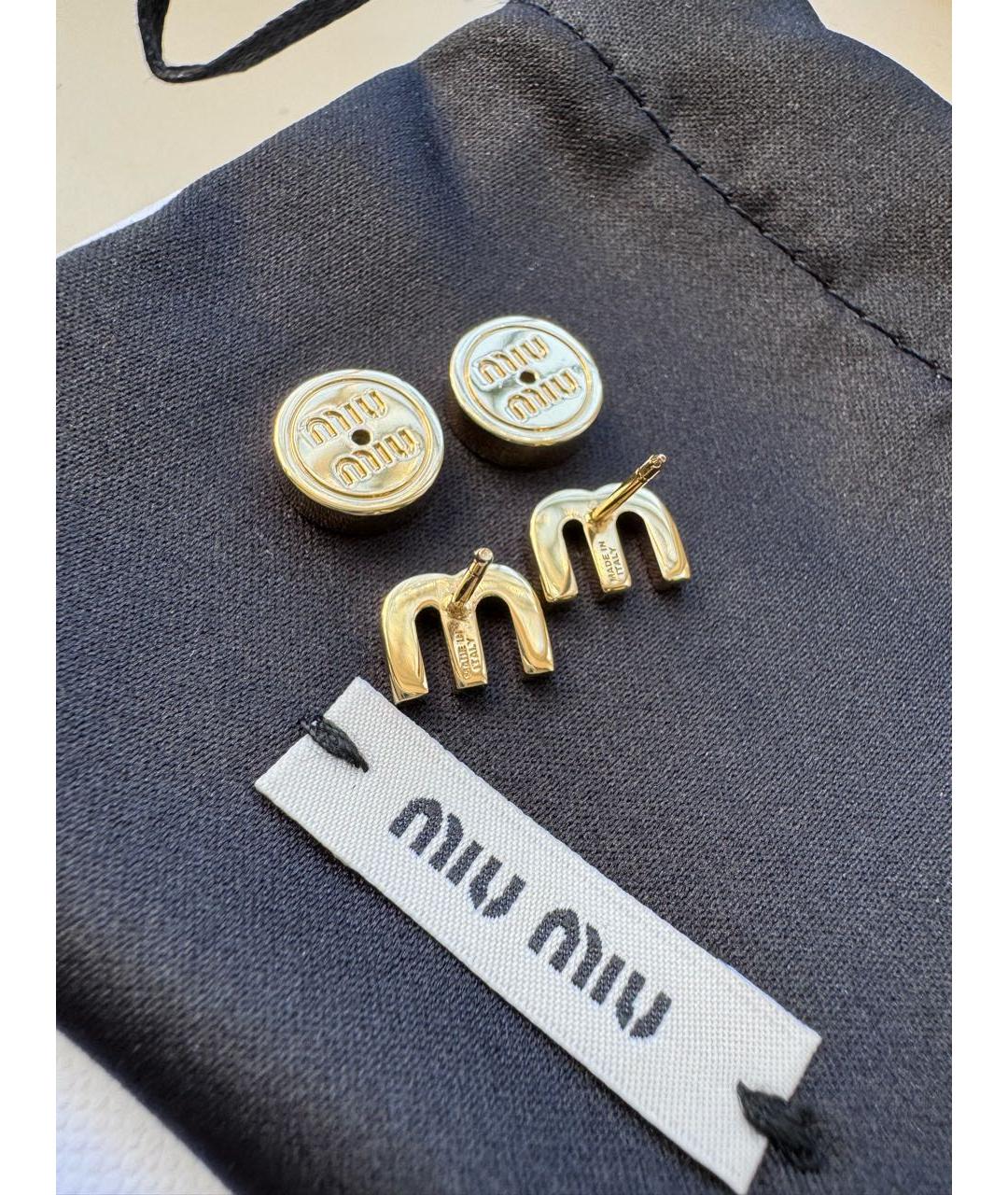 MIU MIU Золотые латунные серьги, фото 3