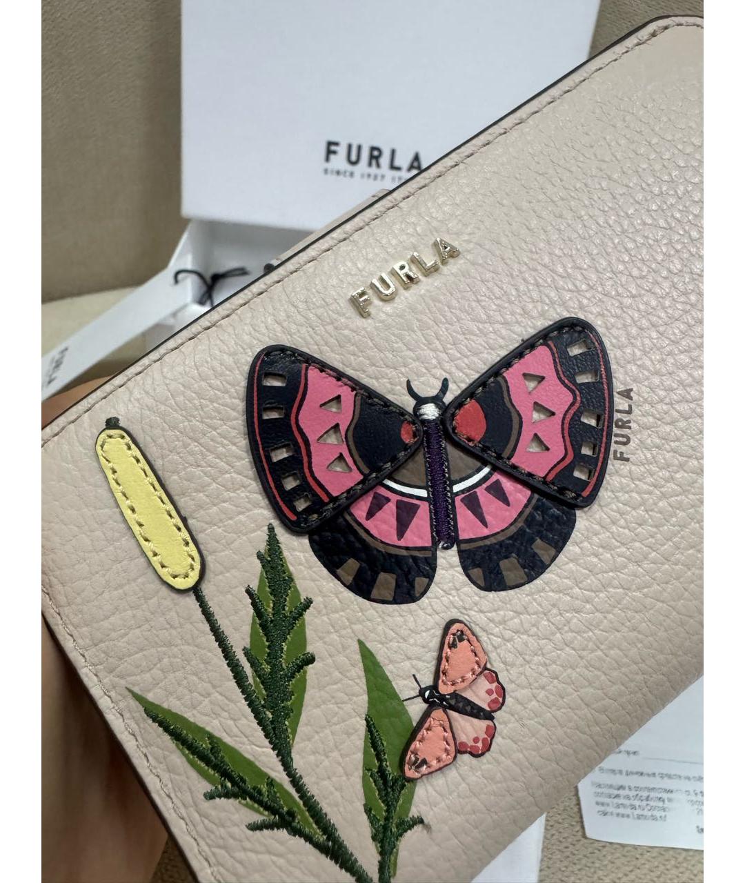 FURLA Бежевый кожаный кошелек, фото 2