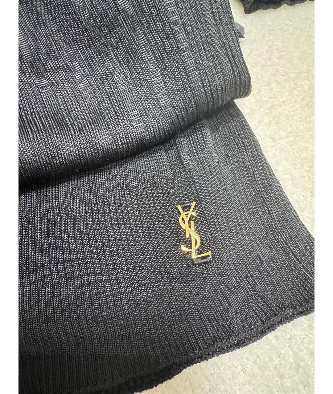 SAINT LAURENT Черная шелковая водолазка, фото 4