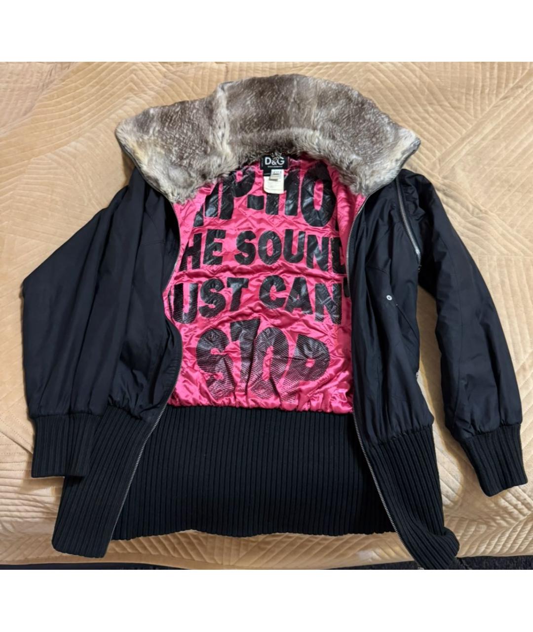 DOLCE&GABBANA Черная полиэстеровая куртка, фото 4