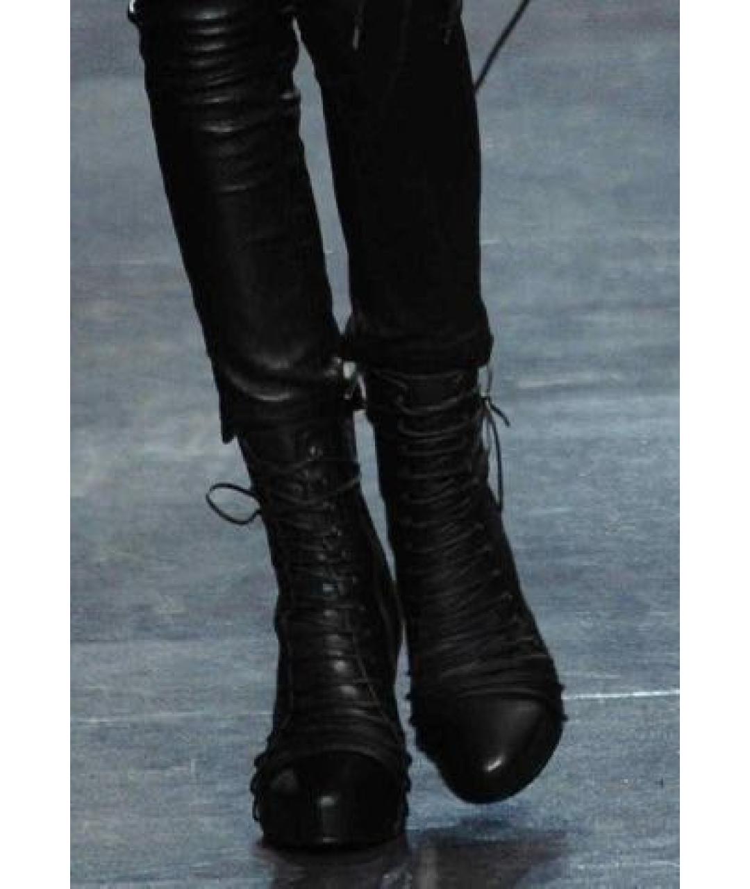 ANN DEMEULEMEESTER Черные кожаные ботильоны, фото 7