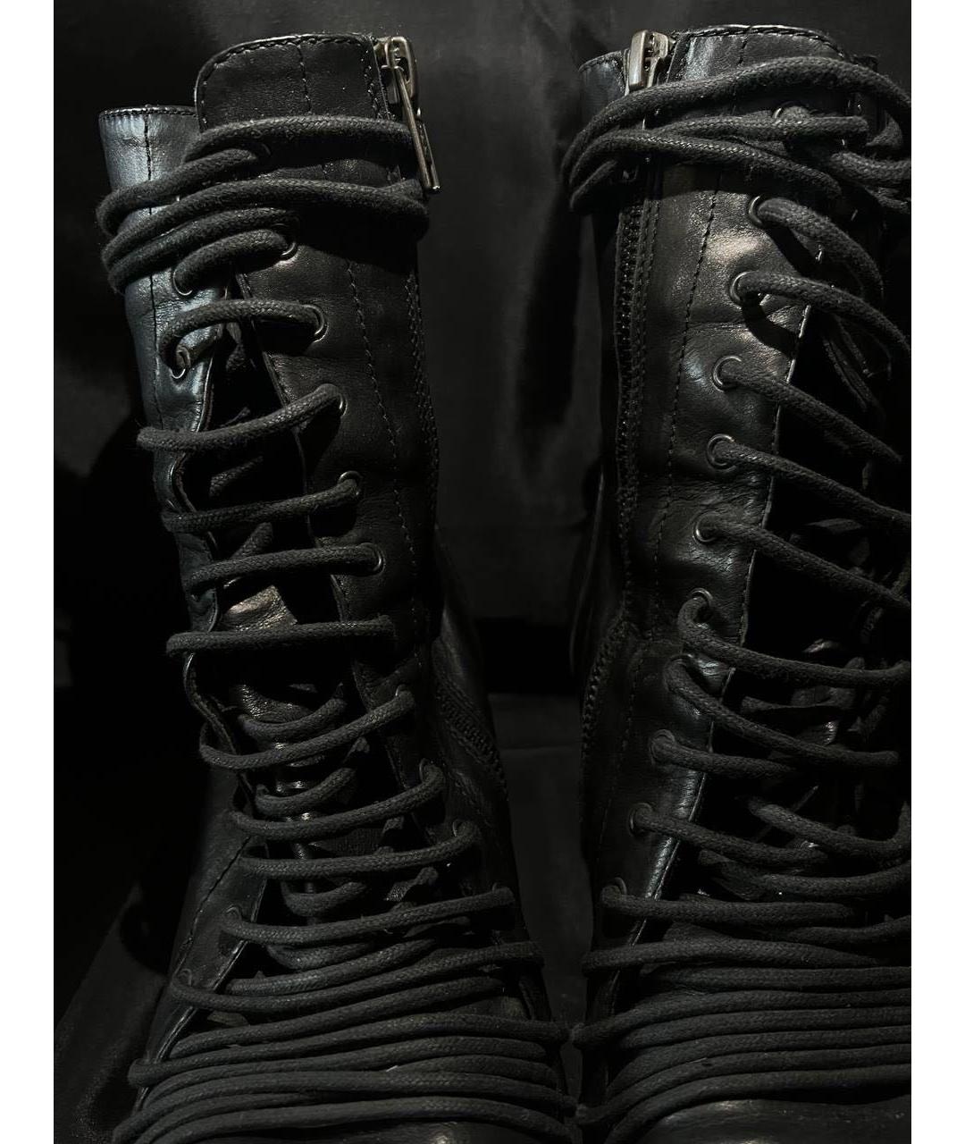 ANN DEMEULEMEESTER Черные кожаные ботильоны, фото 6