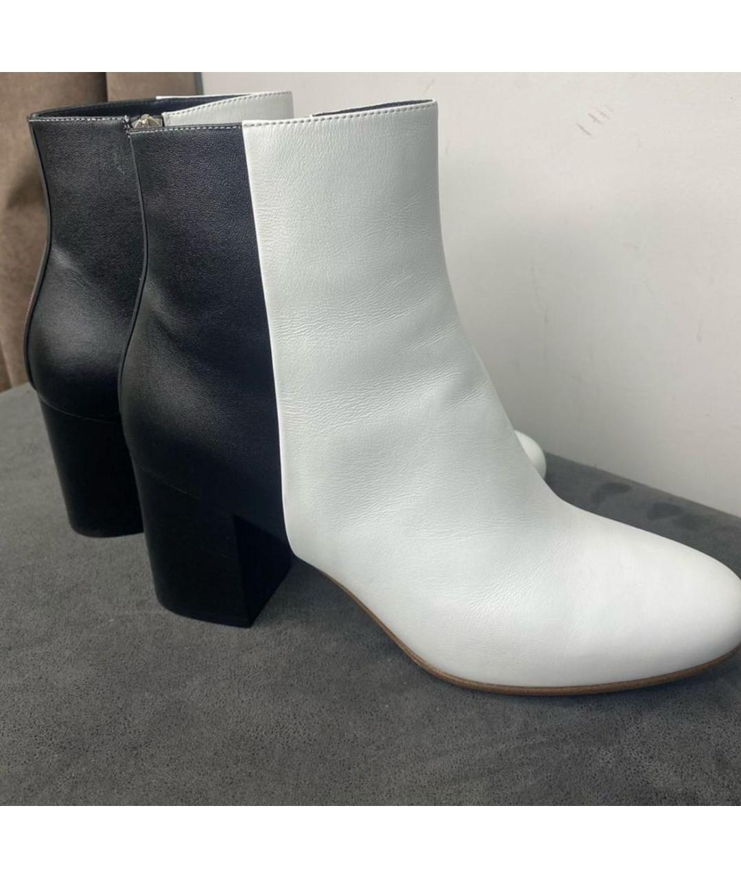 SPORTMAX Белые кожаные ботильоны, фото 3