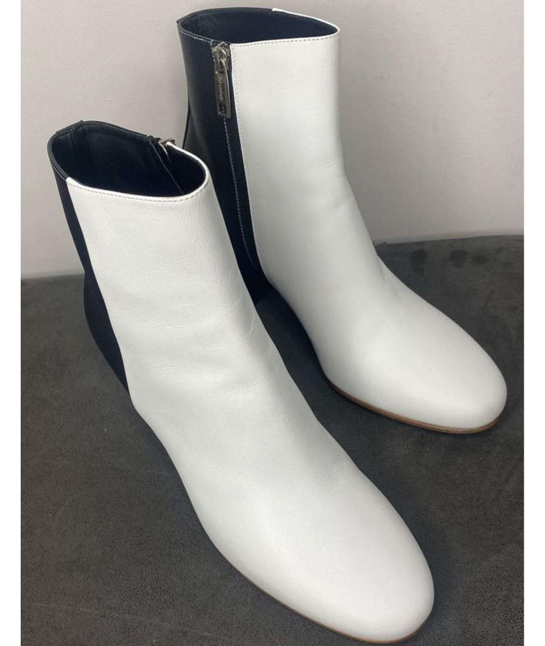 SPORTMAX Белые кожаные ботильоны, фото 2