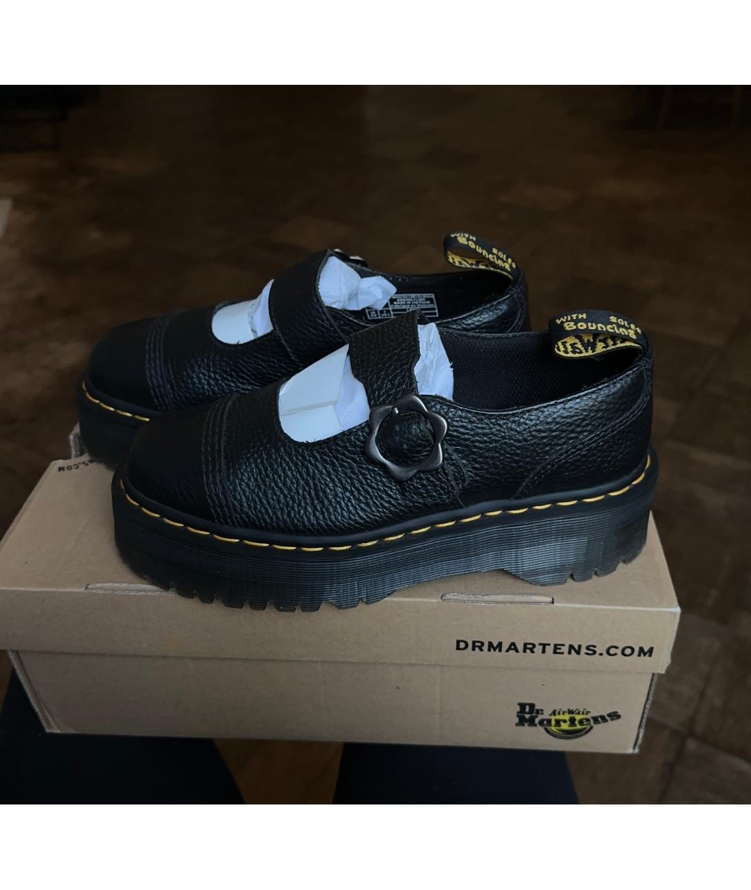 DR. MARTENS Черные кожаные брогги и оксфорды, фото 7