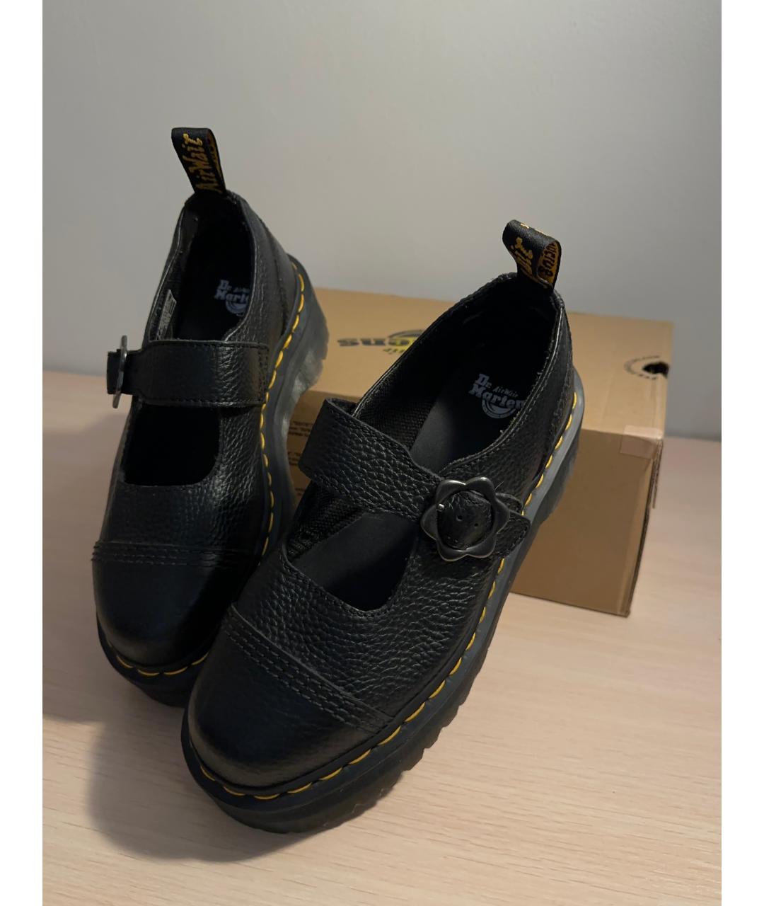 DR. MARTENS Черные кожаные брогги и оксфорды, фото 2