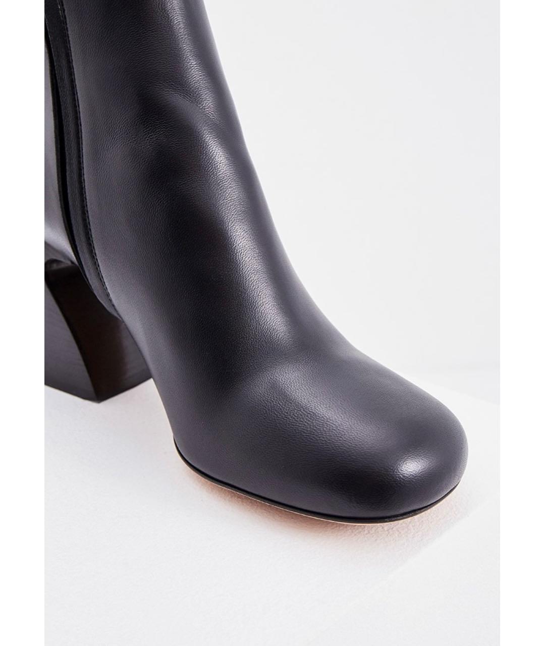SPORTMAX Черные кожаные ботильоны, фото 3