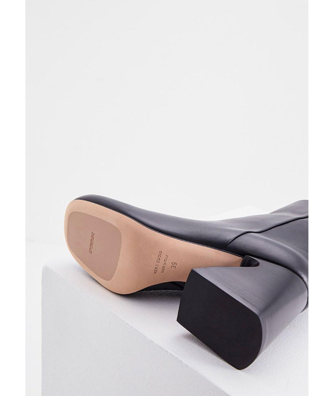 SPORTMAX Черные кожаные ботильоны, фото 5