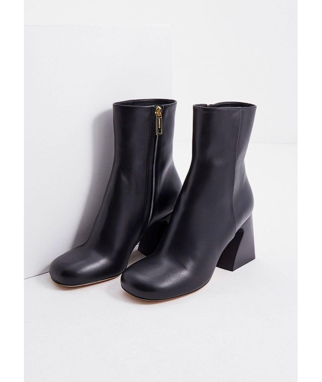 SPORTMAX Черные кожаные ботильоны, фото 2