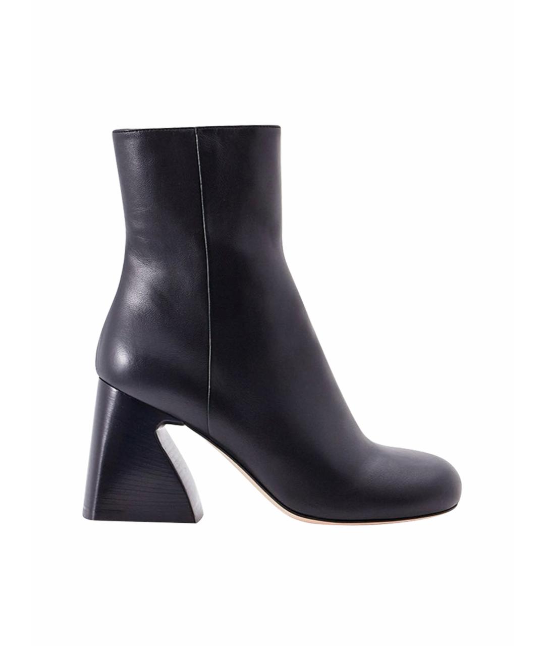 SPORTMAX Черные кожаные ботильоны, фото 1