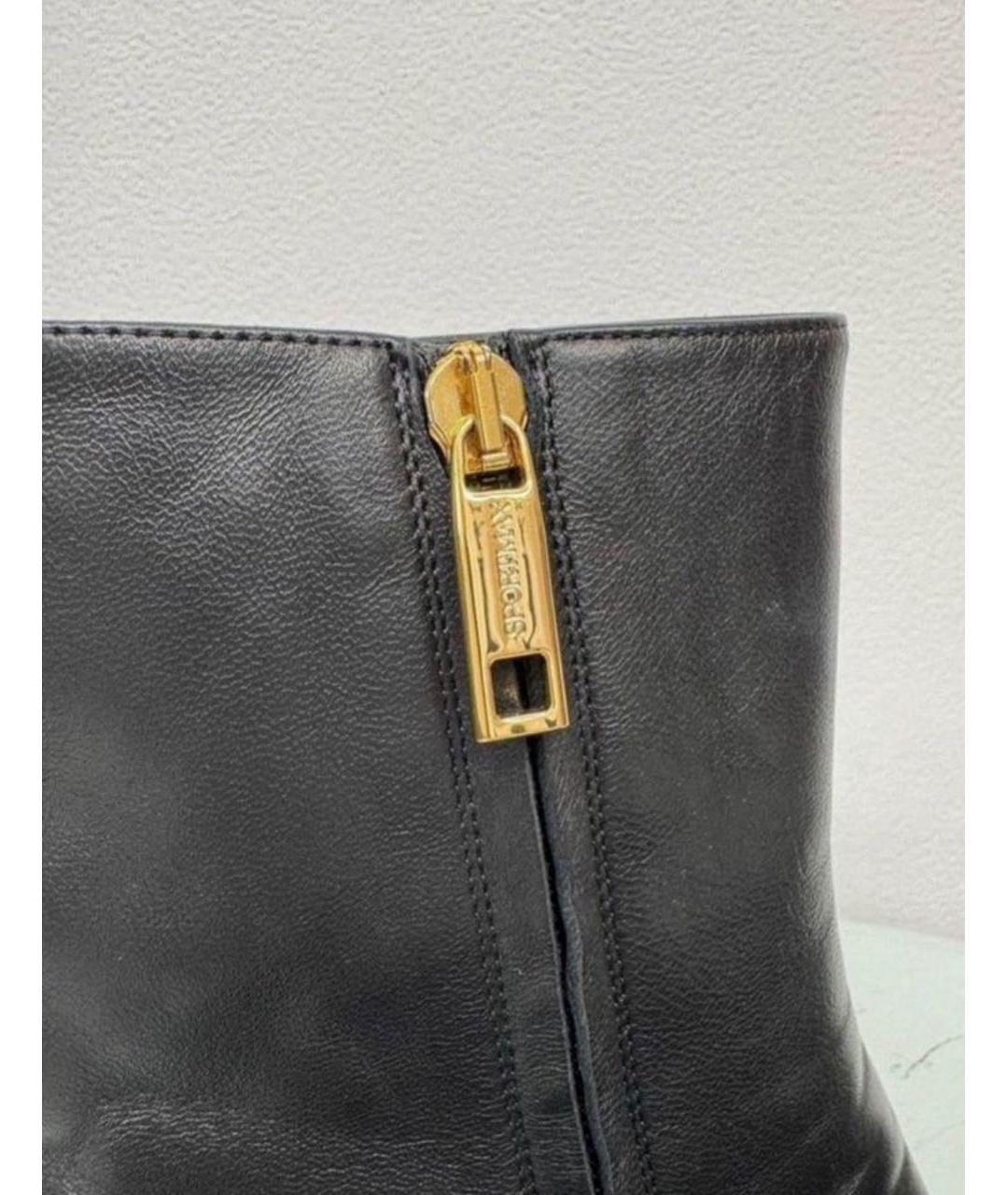 SPORTMAX Черные кожаные ботильоны, фото 8