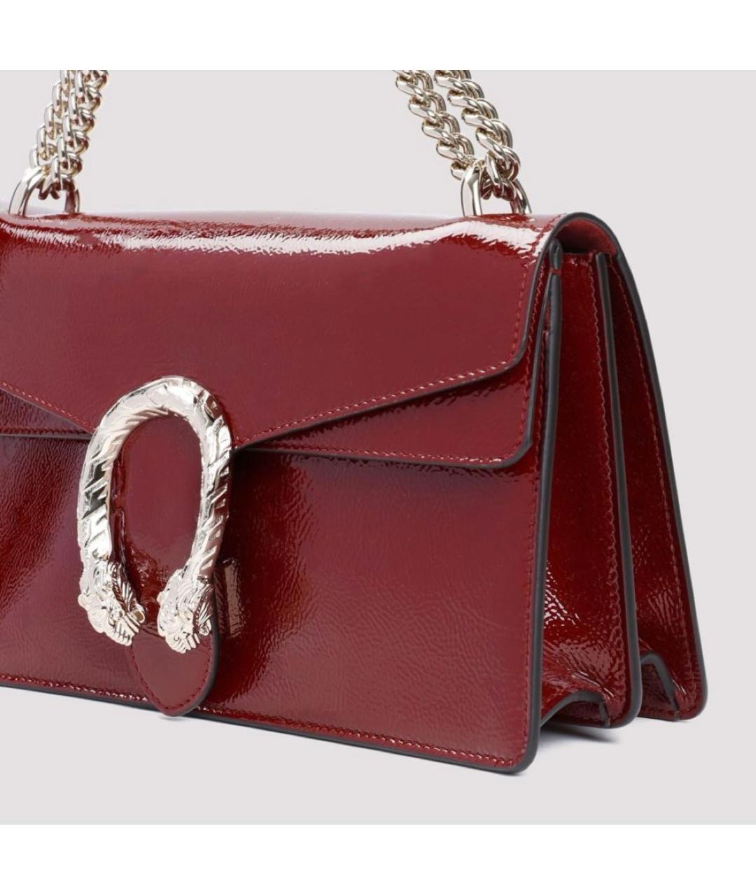 GUCCI Бордовая кожаная сумка через плечо, фото 2