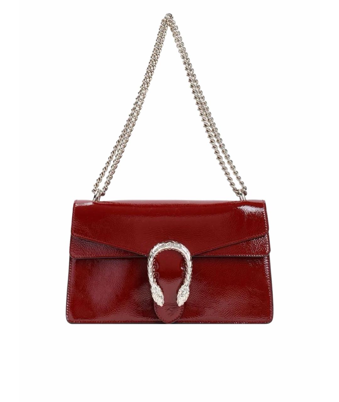 GUCCI Бордовая кожаная сумка через плечо, фото 1