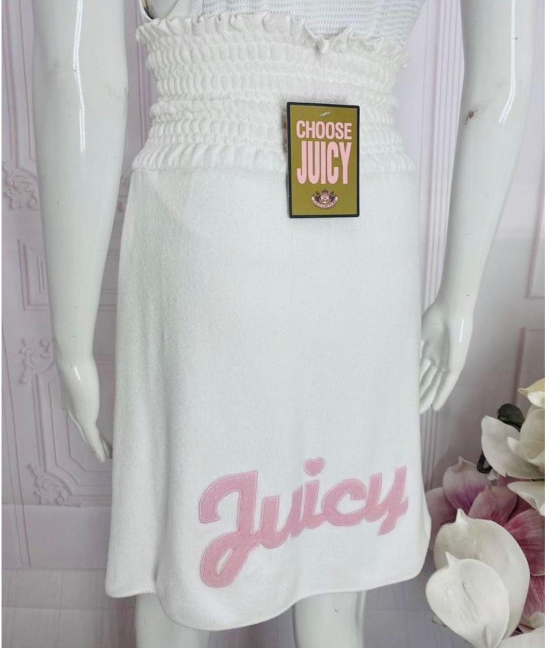 JUICY COUTURE Белая хлопко-эластановая юбка миди, фото 2