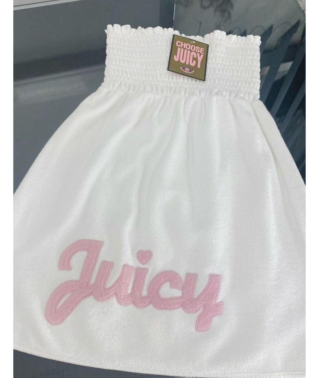 JUICY COUTURE Белая хлопко-эластановая юбка миди, фото 7