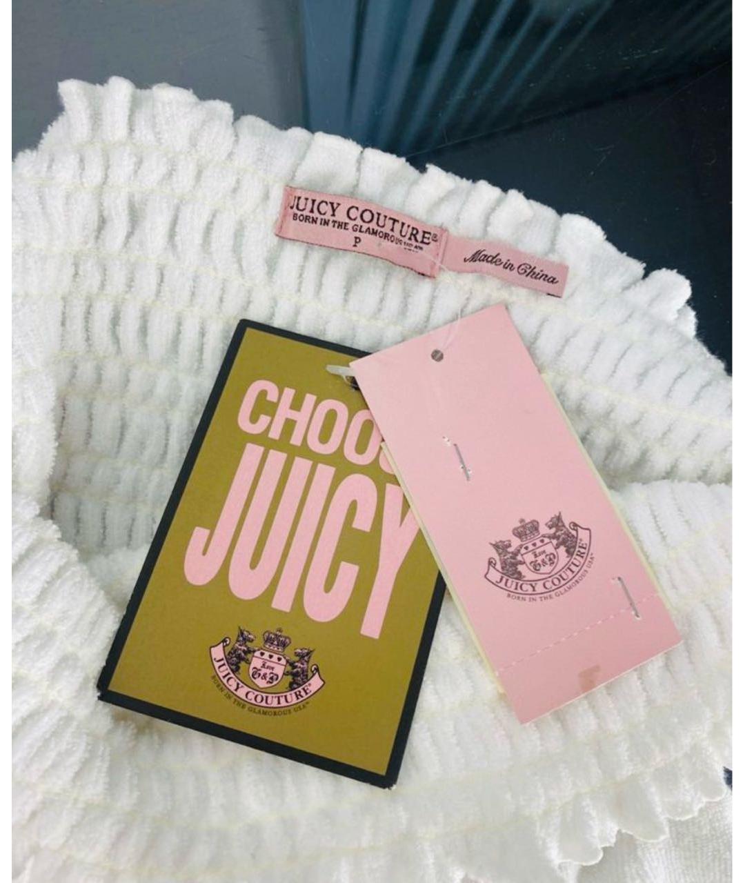 JUICY COUTURE Белая хлопко-эластановая юбка миди, фото 3