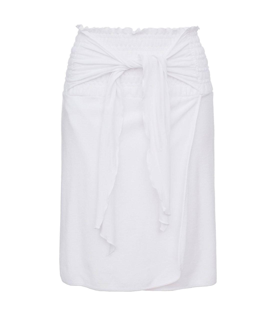 JUICY COUTURE Белая хлопко-эластановая юбка миди, фото 8