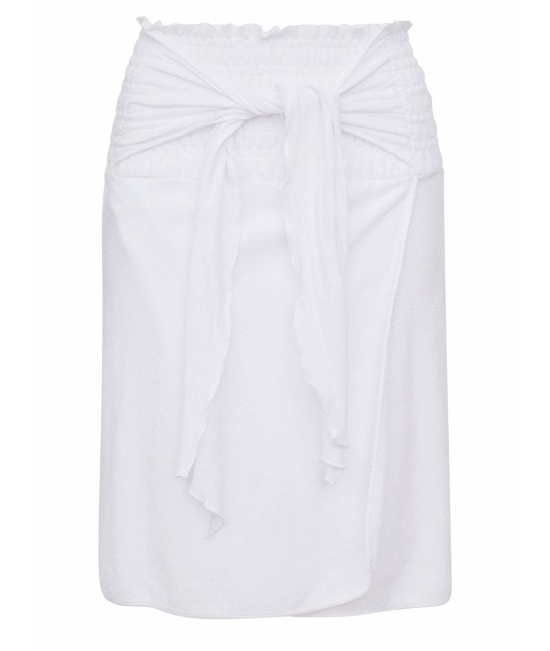 JUICY COUTURE Белая хлопко-эластановая юбка миди, фото 1