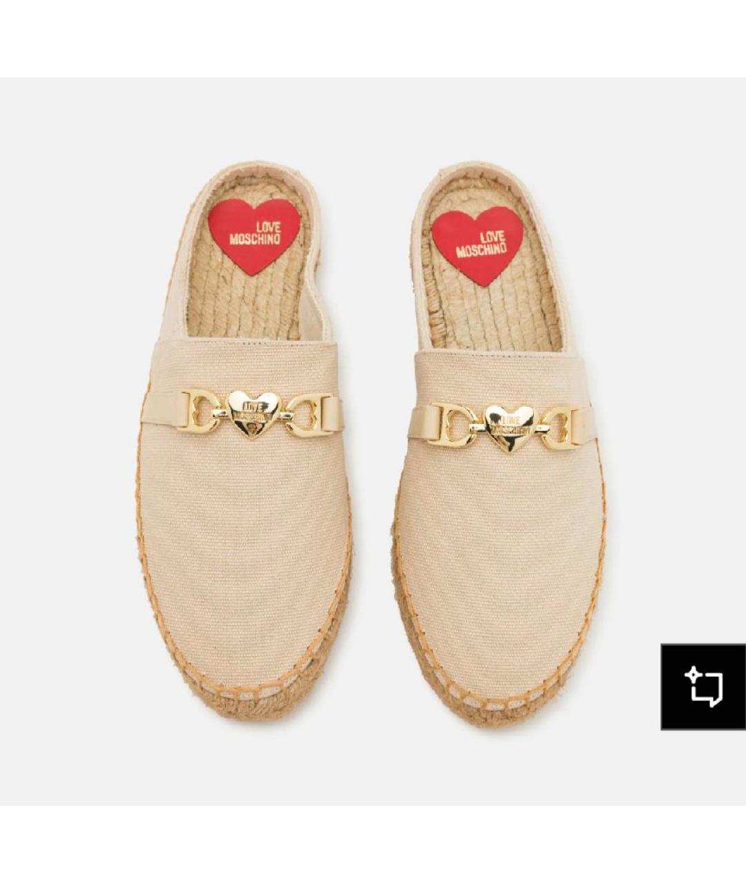 LOVE MOSCHINO Бежевые текстильные эспадрильи, фото 2