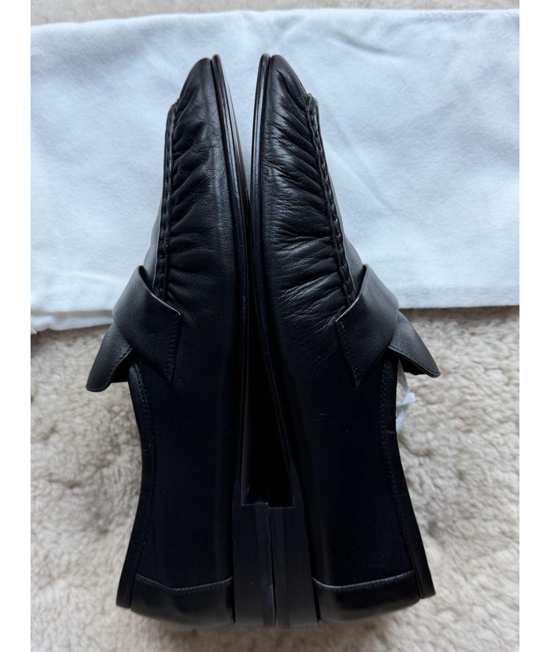 THE ROW Черные кожаные лоферы, фото 8