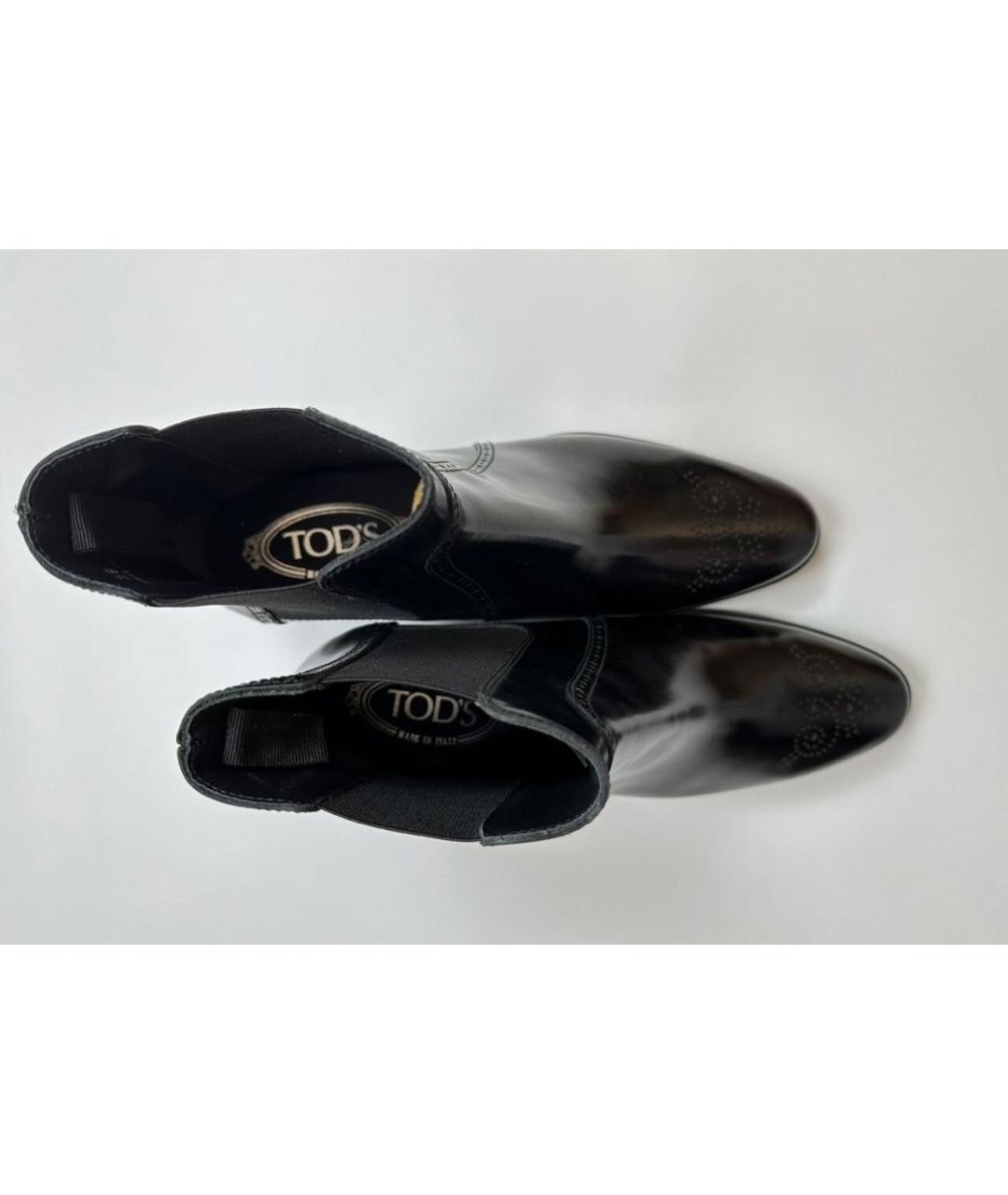 TOD'S Черные кожаные ботильоны, фото 3