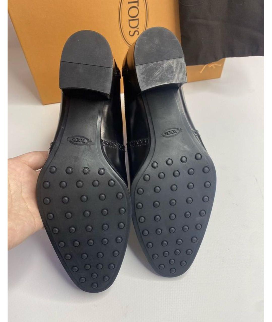 TOD'S Черные кожаные ботильоны, фото 4