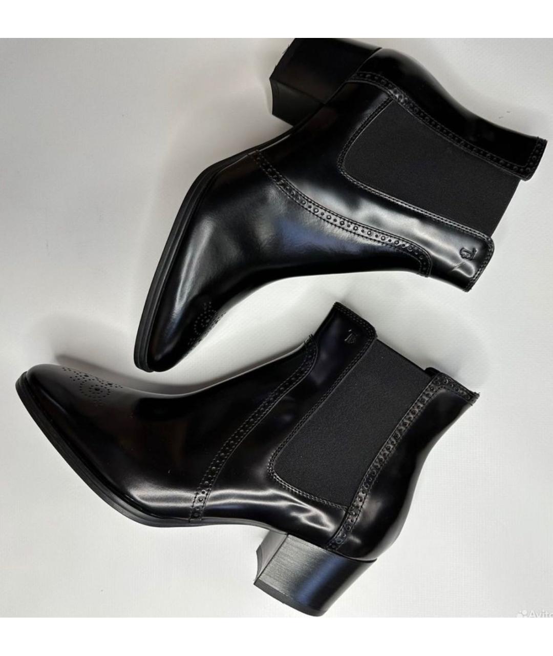 TOD'S Черные кожаные ботильоны, фото 2