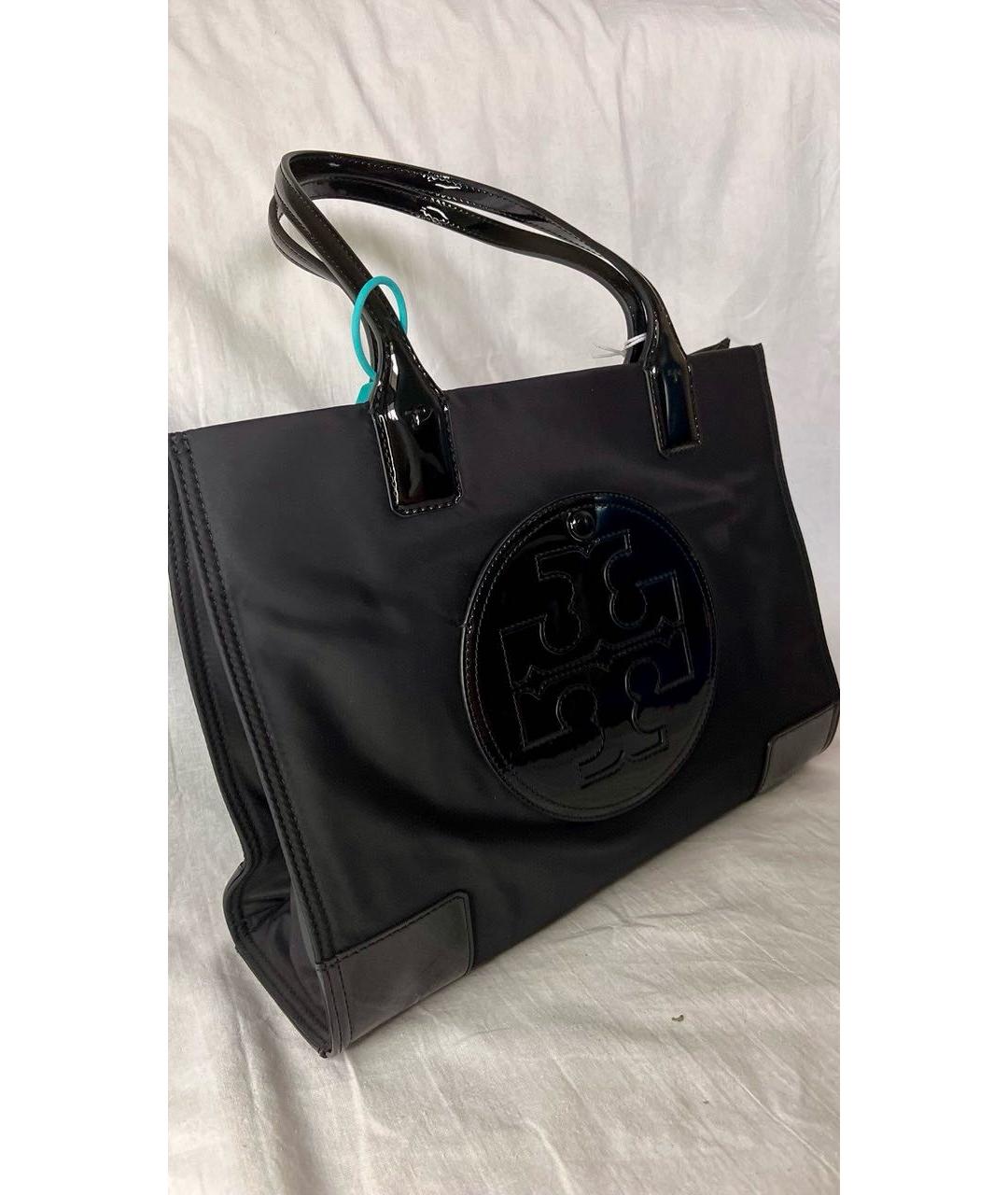 TORY BURCH Черная сумка тоут из лакированной кожи, фото 2