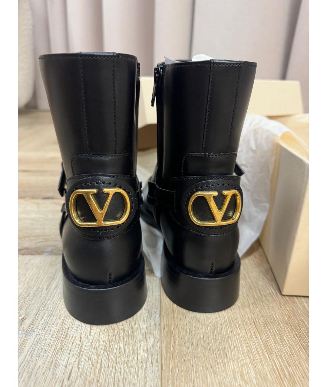 VALENTINO Черные кожаные ботинки, фото 6