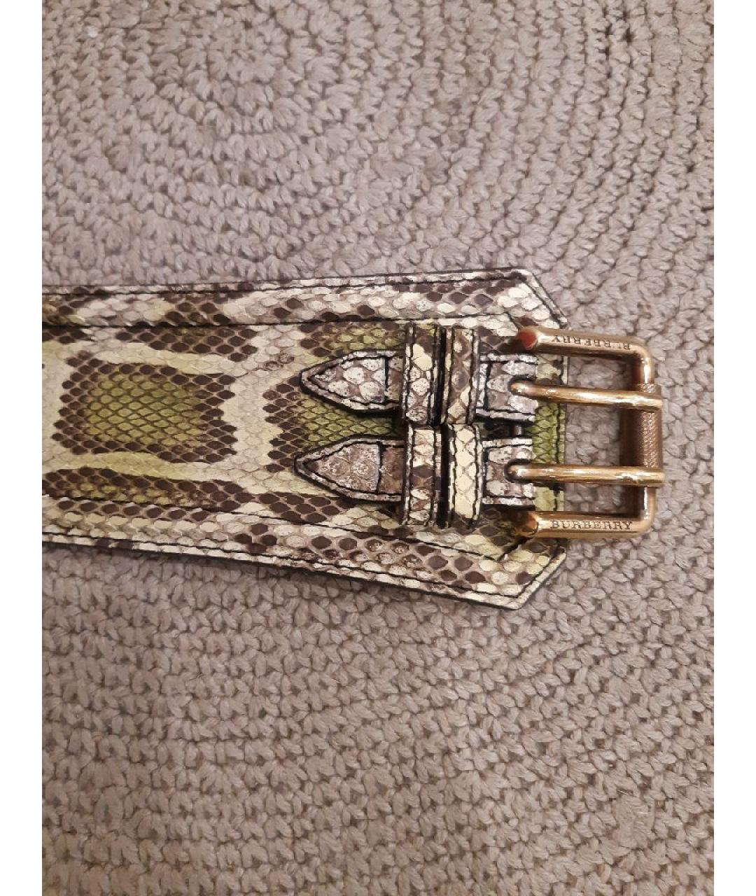 BURBERRY Зеленый кожаный ремень, фото 2