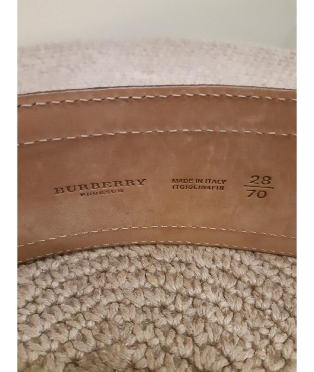 BURBERRY Зеленый кожаный ремень, фото 3