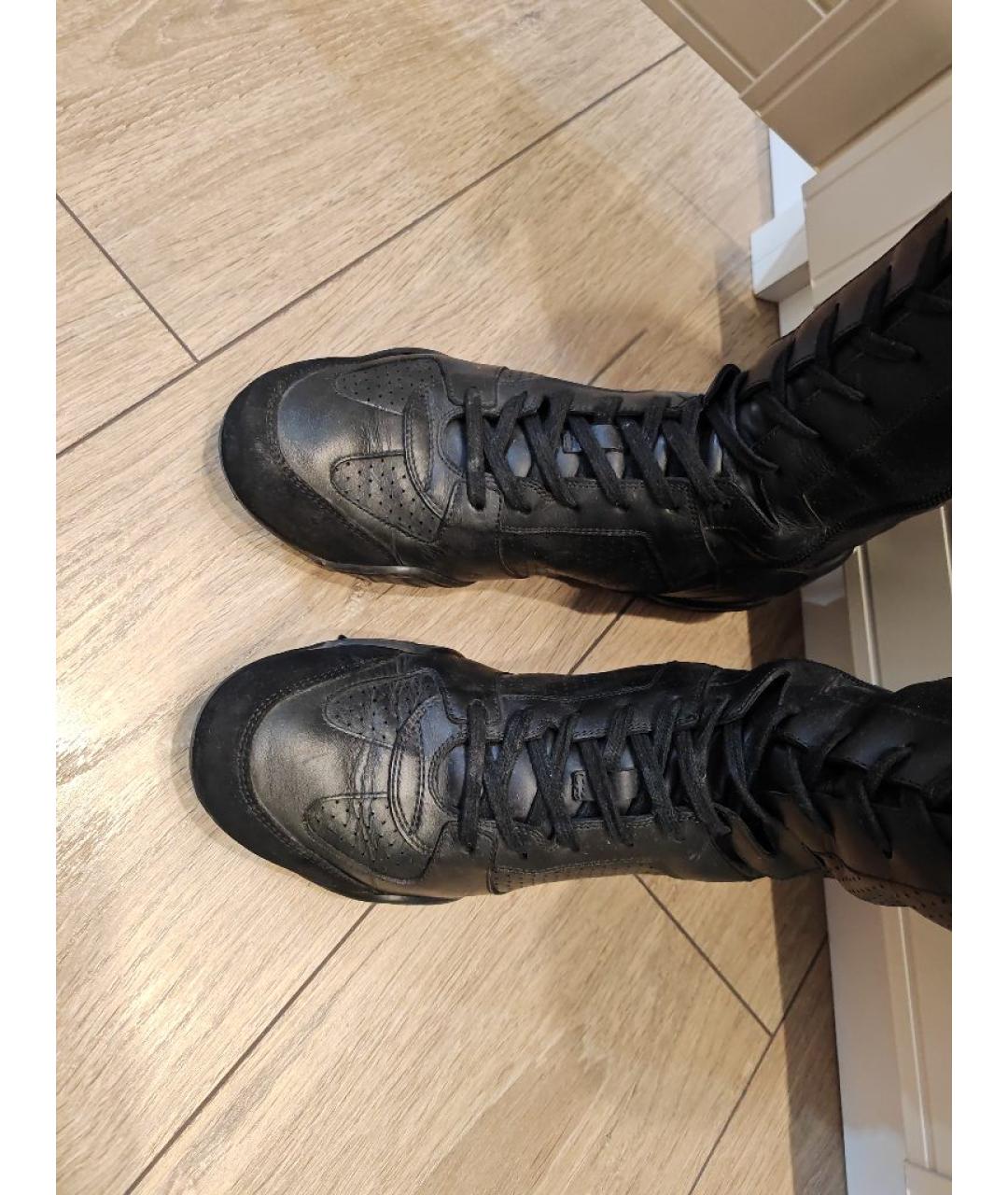 CHRISTIAN DIOR Черные кожаные сапоги, фото 3