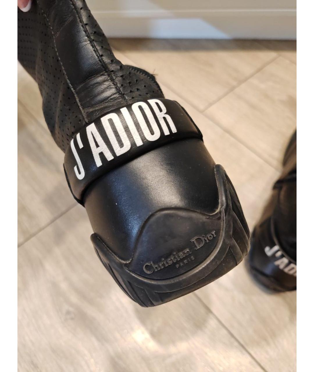 CHRISTIAN DIOR Черные кожаные сапоги, фото 6
