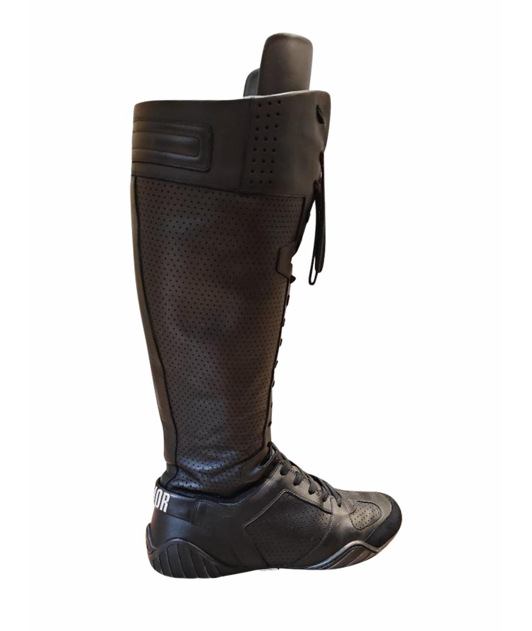 CHRISTIAN DIOR Черные кожаные сапоги, фото 1