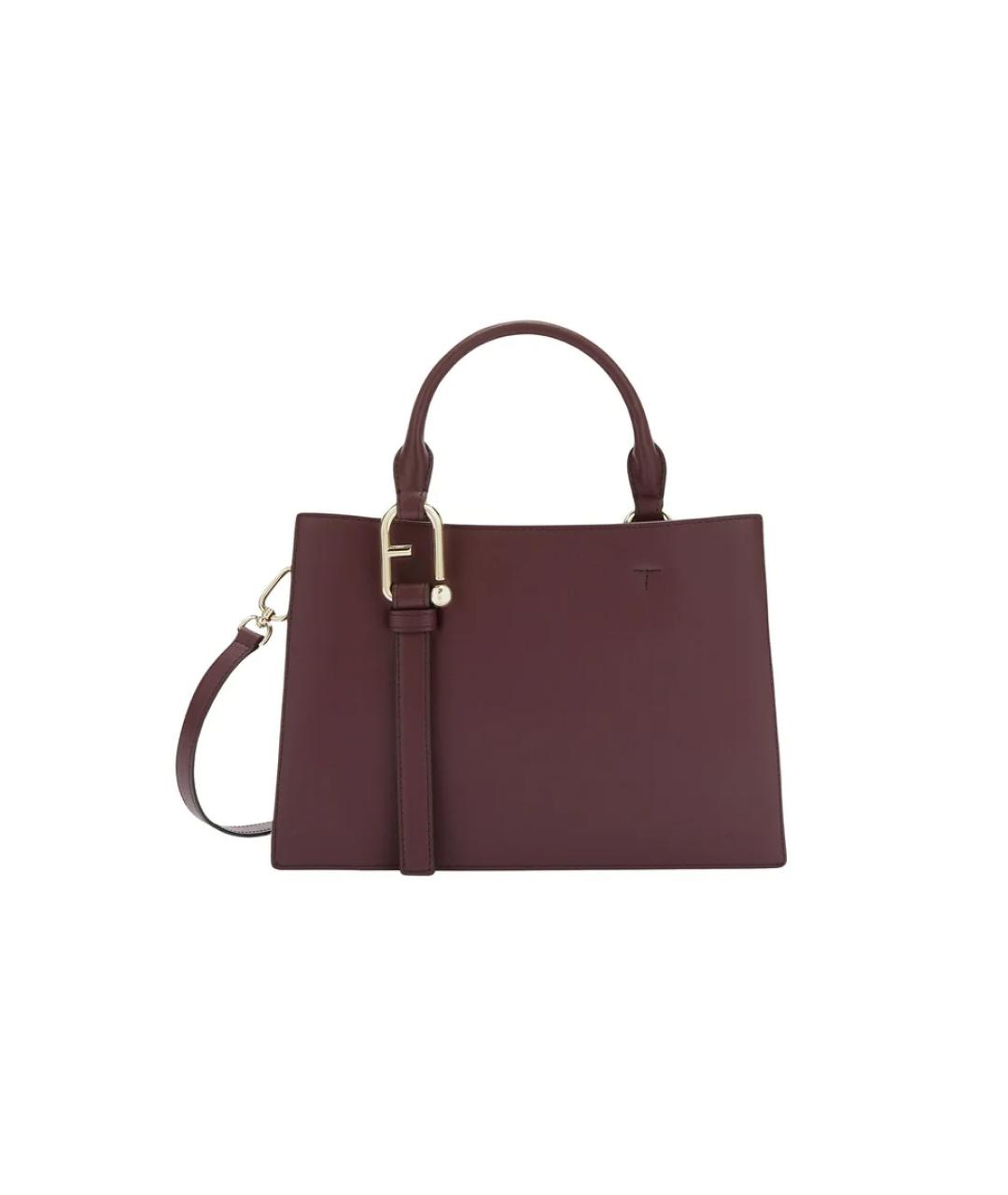 FURLA Бордовая кожаная сумка тоут, фото 1
