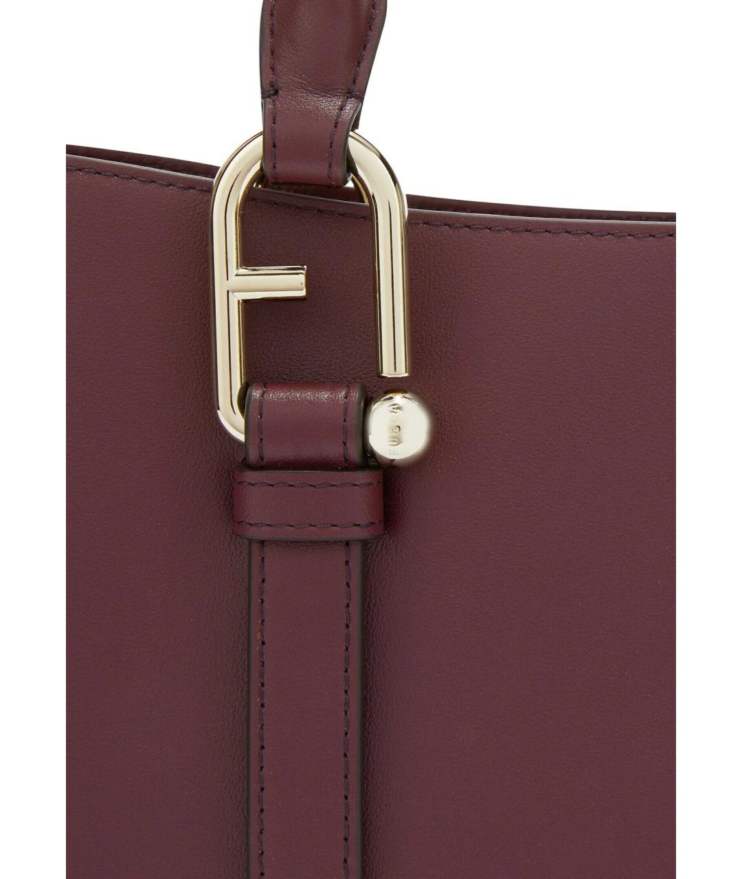 FURLA Бордовая кожаная сумка тоут, фото 3