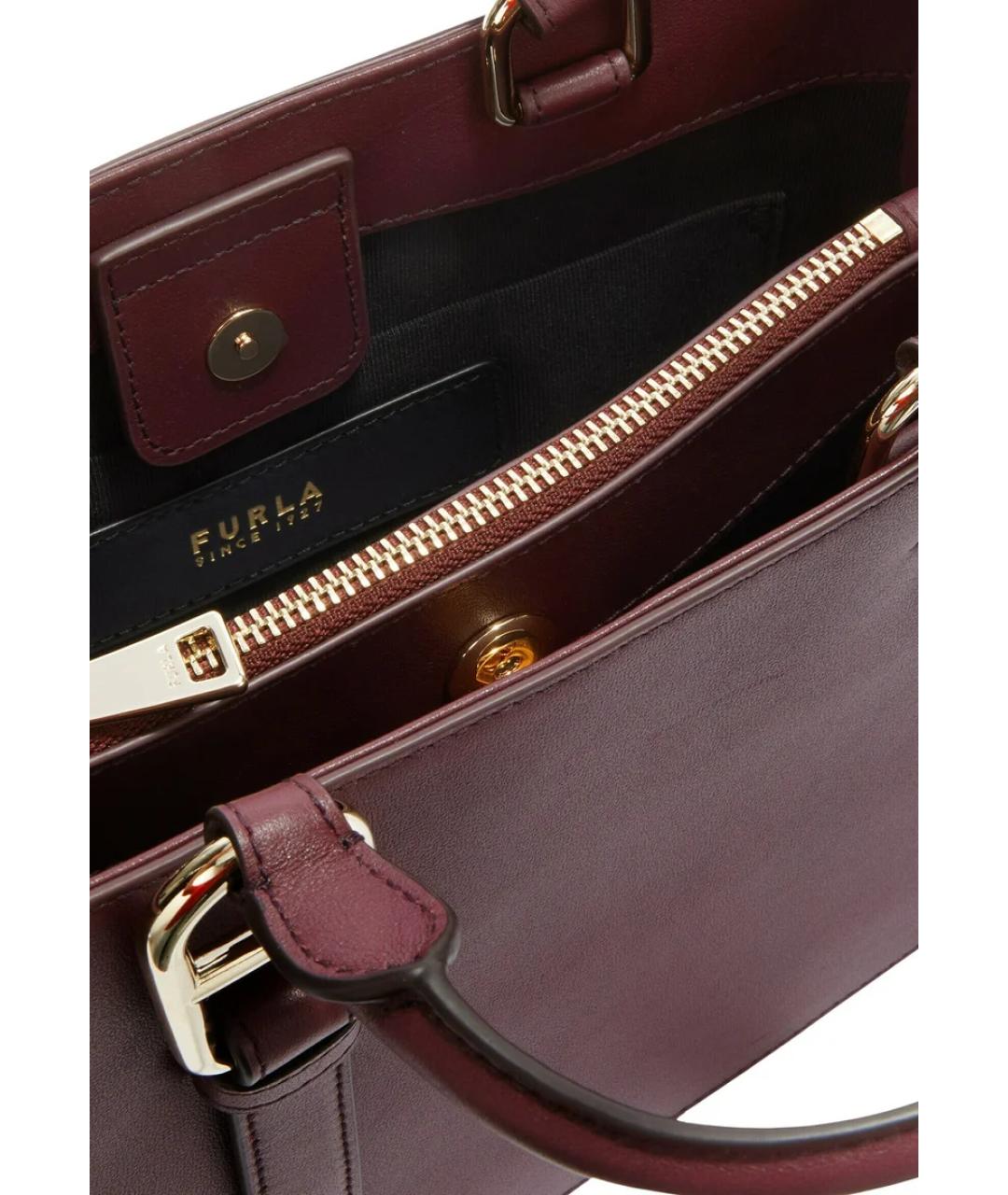 FURLA Бордовая кожаная сумка тоут, фото 4