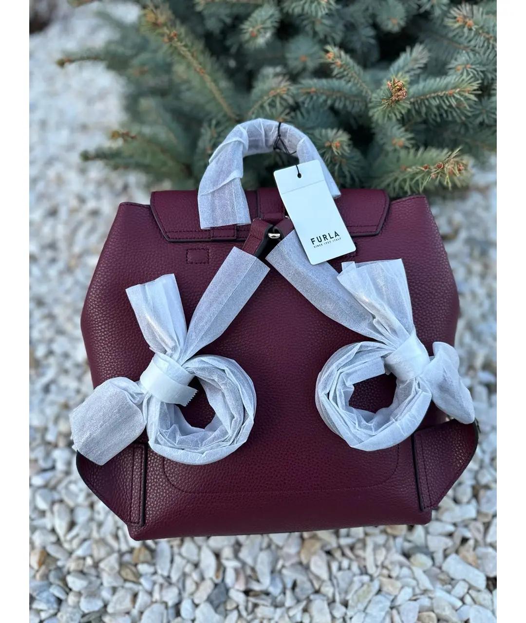 FURLA Бордовый кожаный рюкзак, фото 6