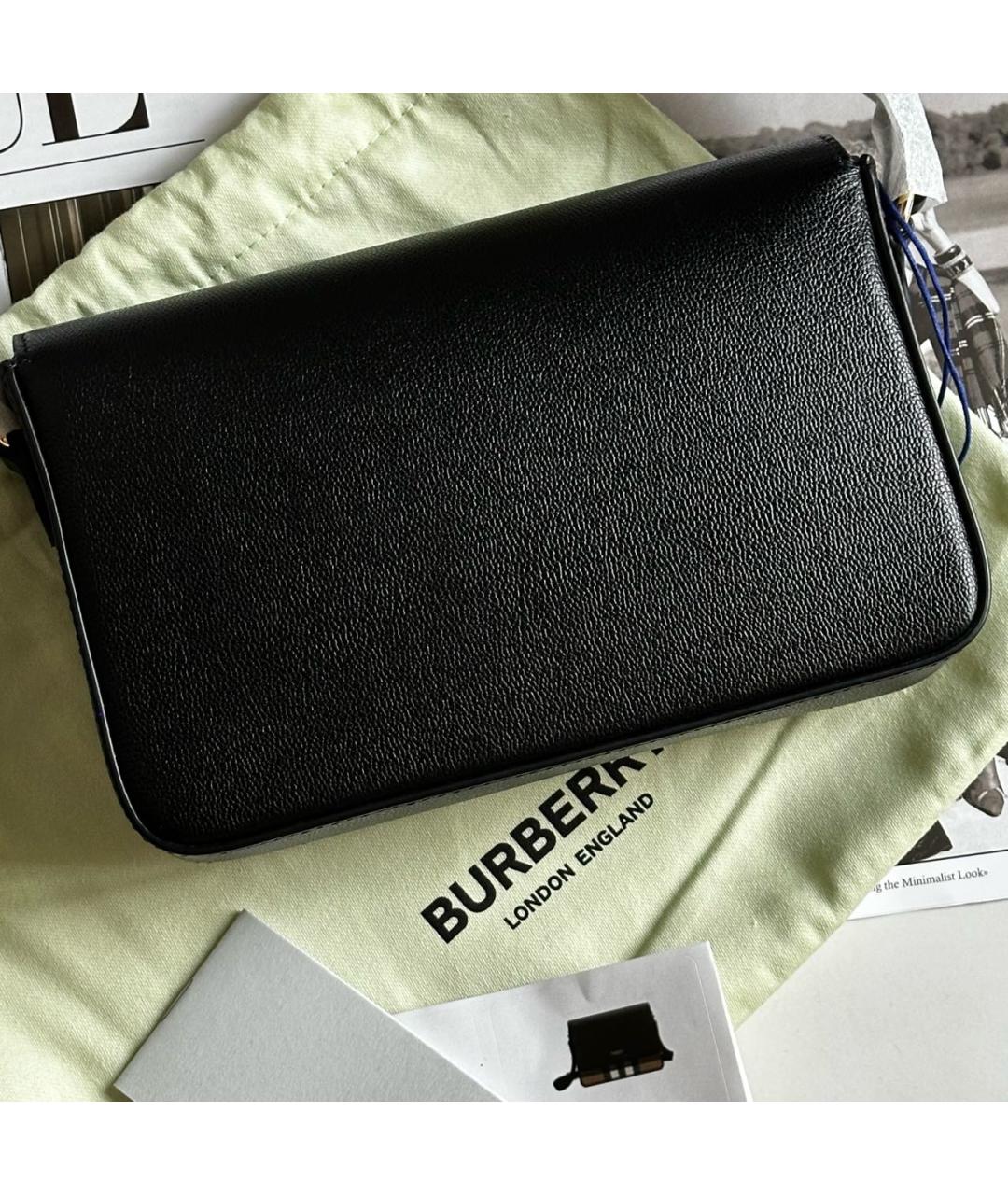 BURBERRY Черная кожаная сумка через плечо, фото 3