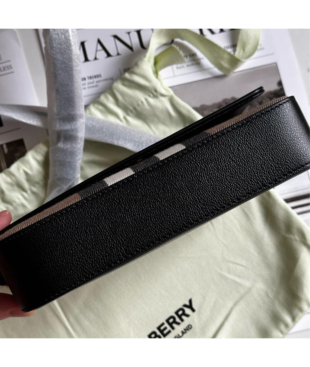 BURBERRY Черная кожаная сумка через плечо, фото 5