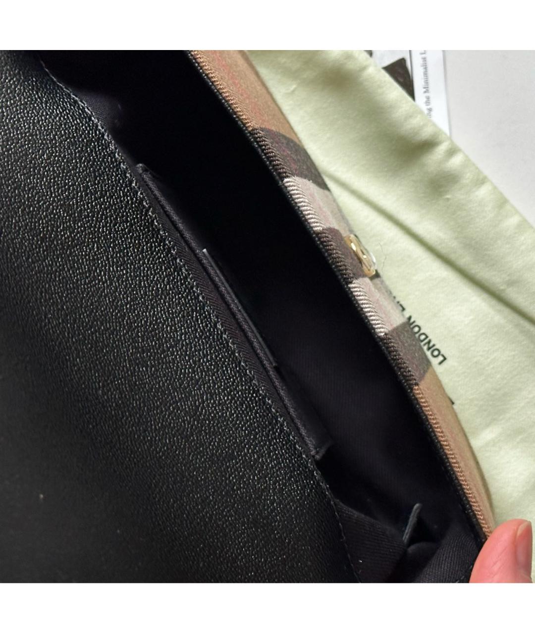 BURBERRY Черная кожаная сумка через плечо, фото 4