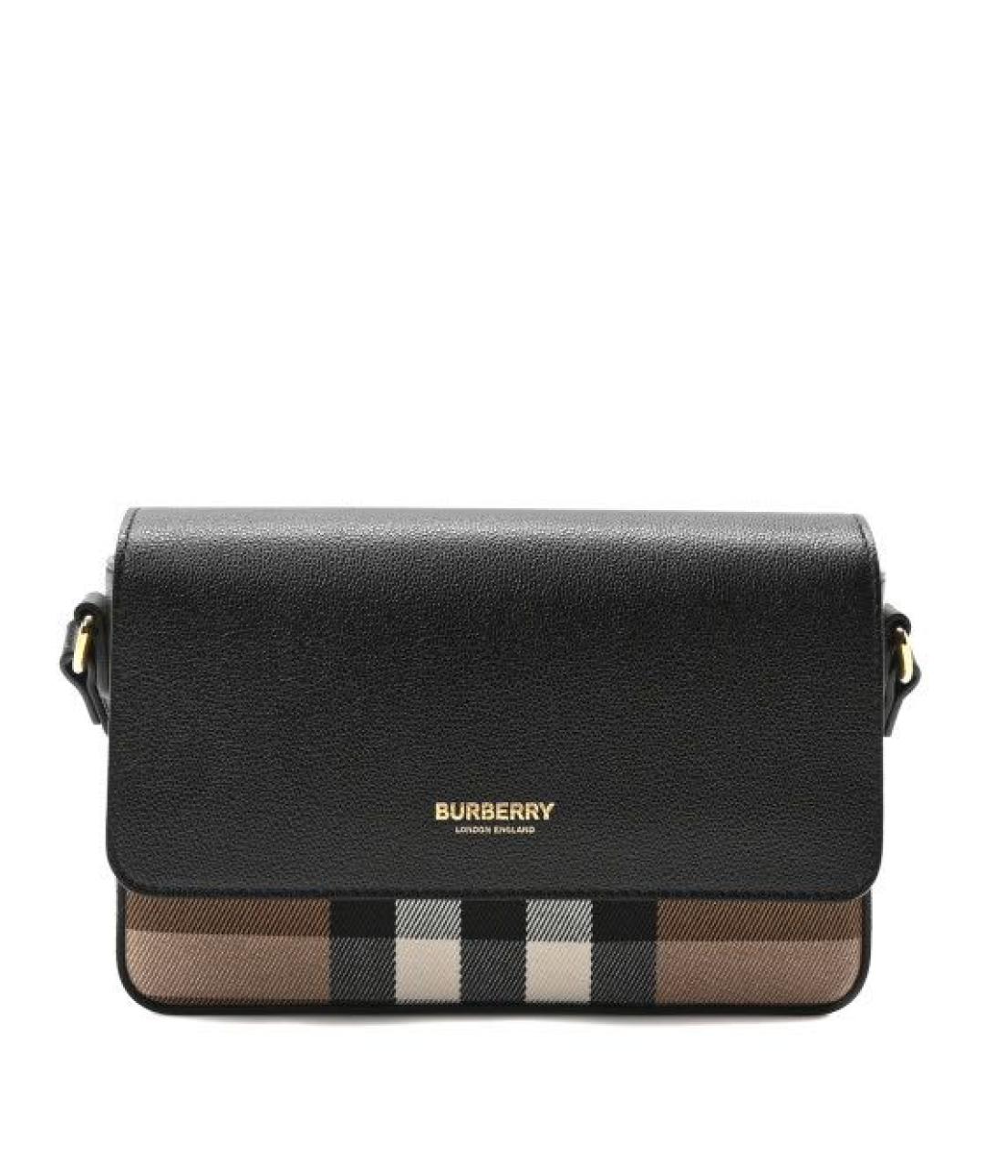 BURBERRY Черная кожаная сумка через плечо, фото 1