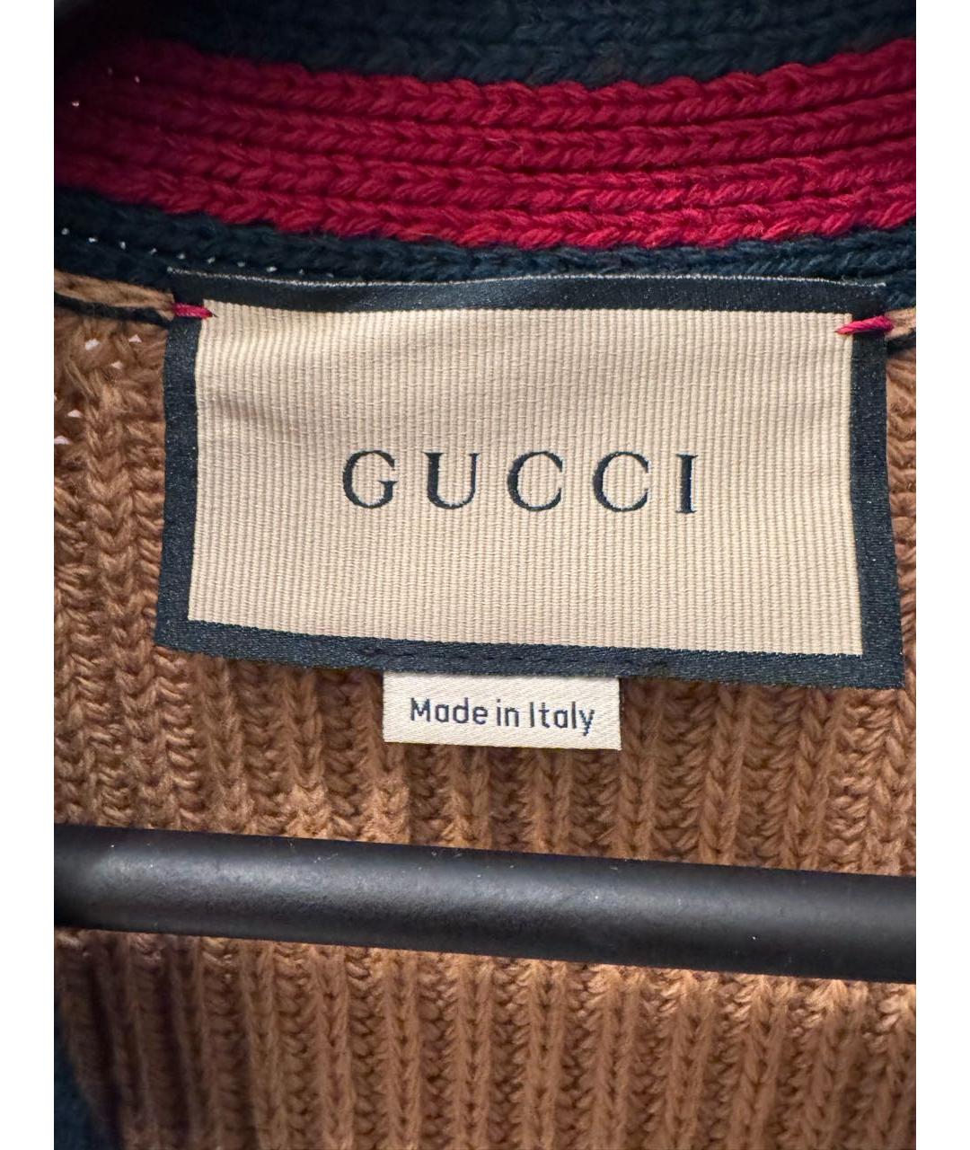 GUCCI Коричневый шерстяной кардиган, фото 3